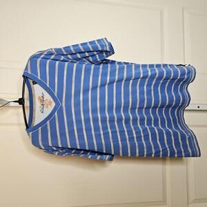 Robert Graham Blue Striped V-Neck T-shirt